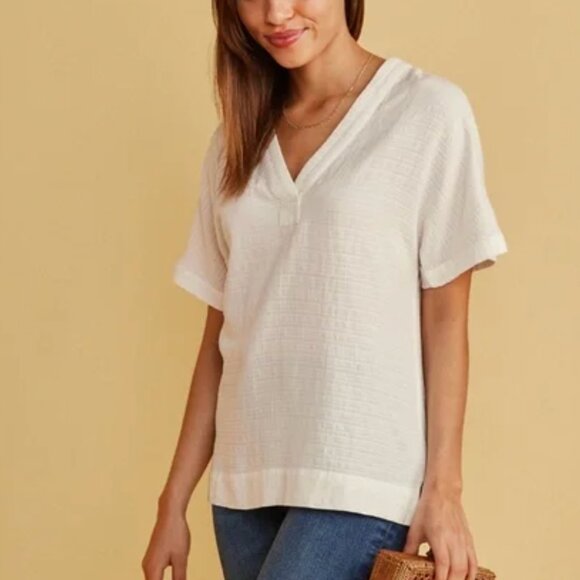 Marine Layer | Bali Tunic in Shadow Stripe | White | Size XS - Picture 1 of 7